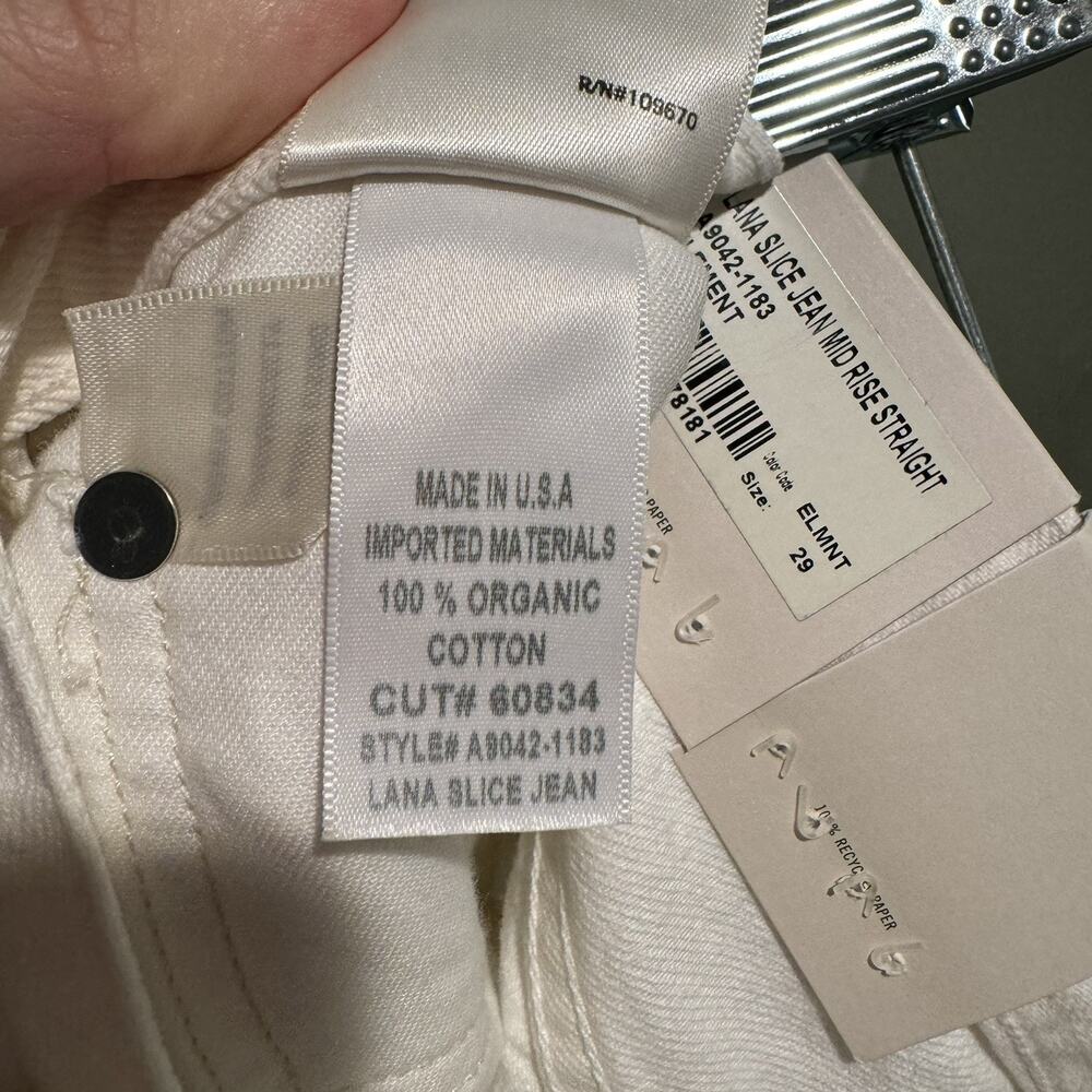Agolde Lana Slice Jeans Mid Rise Vintage Straight White Denim NEW Size 29 - Picture 12 of 12